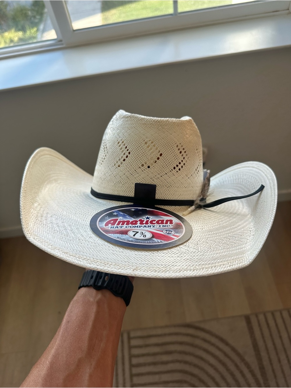Anerican Co Straw Western Cowboy Hat - Natural (7 3/8)
